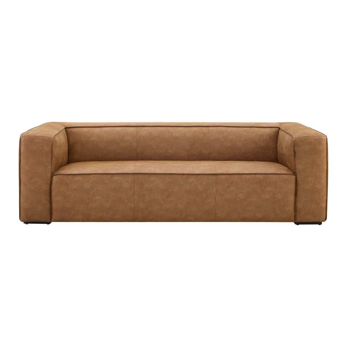 Aurora 90" Brown Leather Sofa