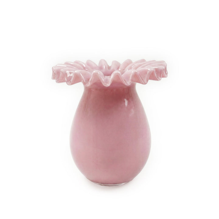 Ruff Pink Glass Vase
