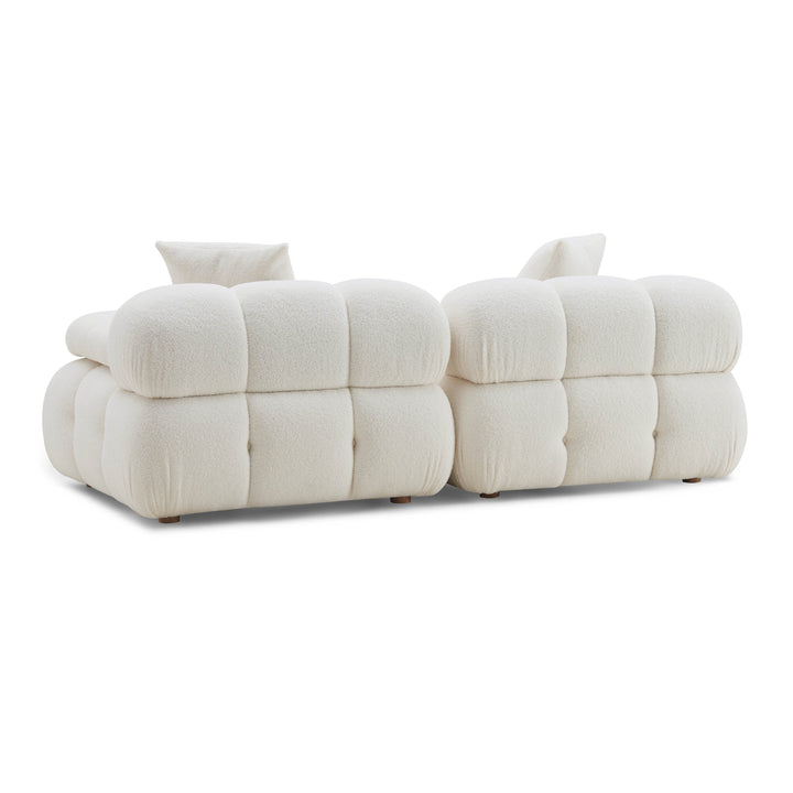 Calliope 79" Cream Vegan Shearling Modular Loveseat