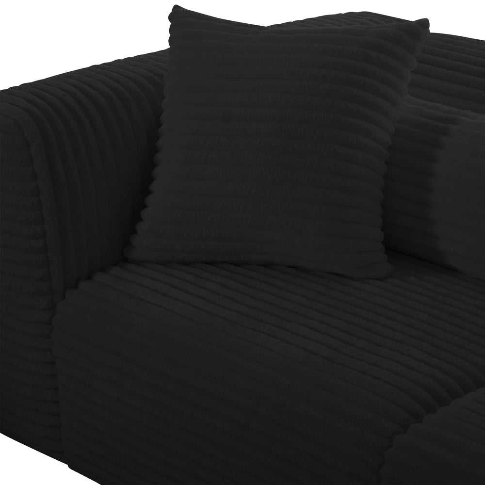 Tarra 86" Black Performance Corduroy Modular Loveseat