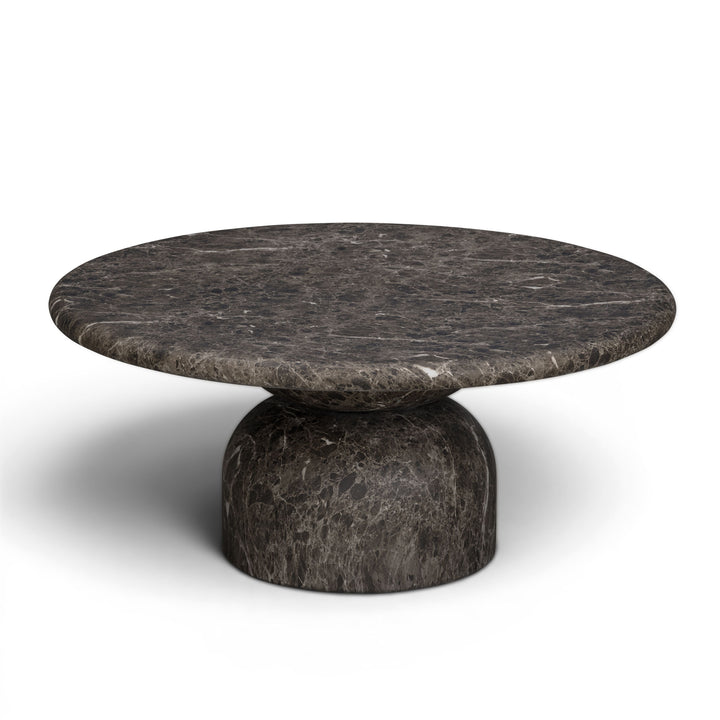 Cynthia 36" Dark Emperador Marble Concrete Indoor/Outdoor Coffee Table