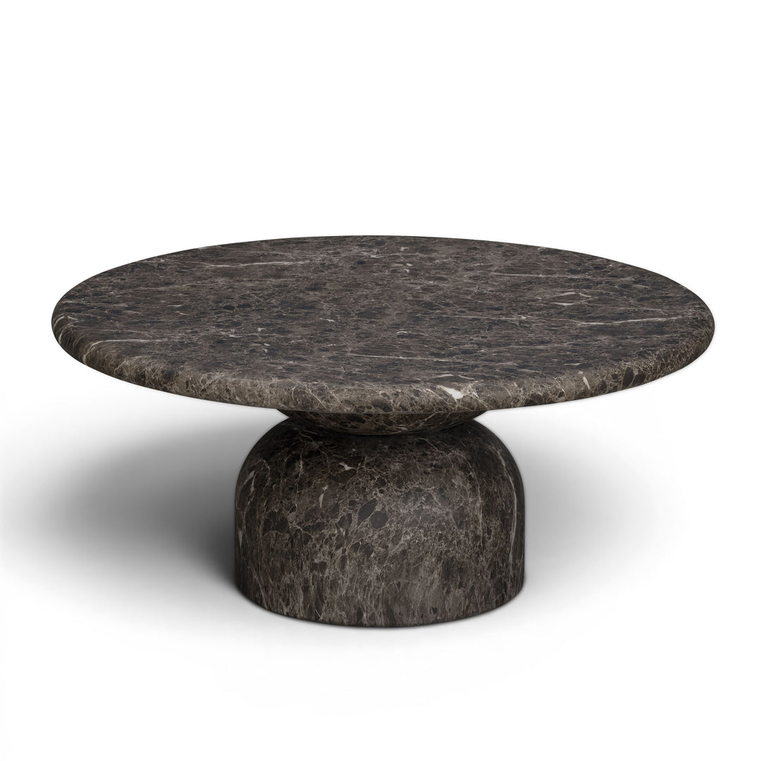 Cynthia 36" Dark Emperador Marble Concrete Indoor/Outdoor Coffee Table
