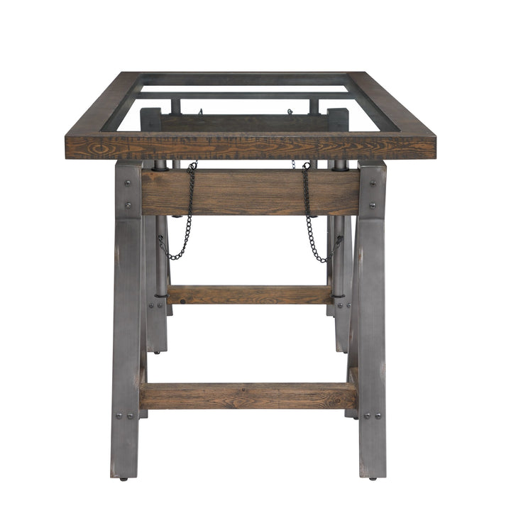 Medici Adjustable Desk in Charcoal Brown Desks modern furniture Contempo Furniture