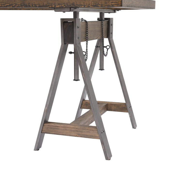 Medici Adjustable Desk in Charcoal Brown Desks modern furniture Contempo Furniture