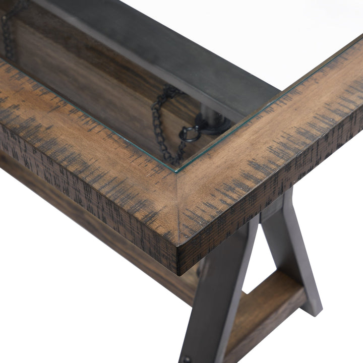 Medici Adjustable Desk in Charcoal Brown Desks modern furniture Contempo Furniture