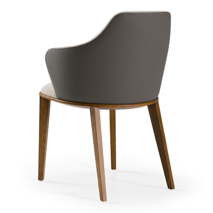 Megan Modern Beige &amp; Grey Dining Chair