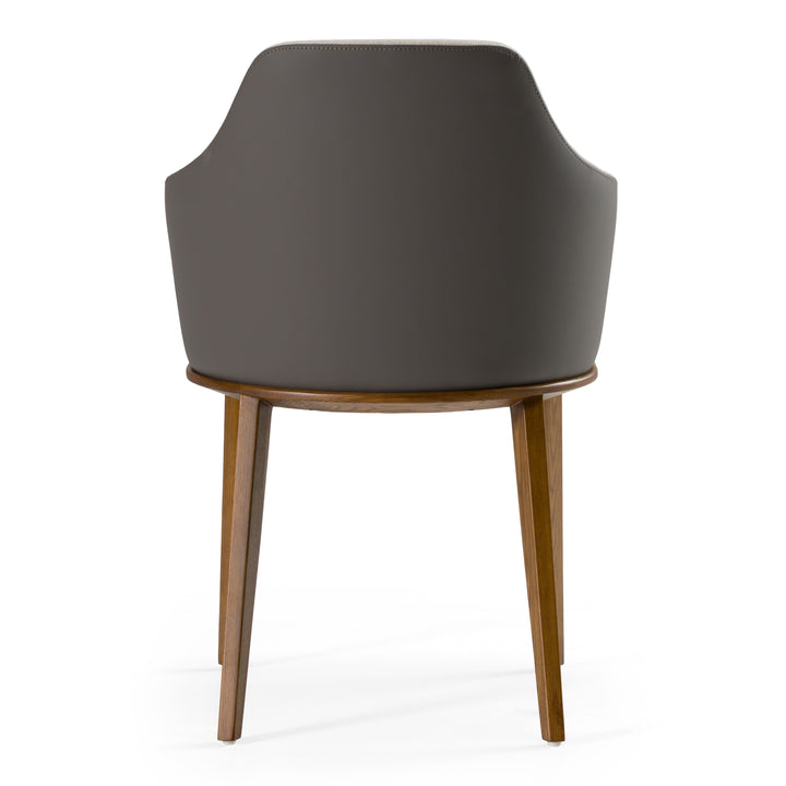 Megan Modern Beige &amp; Grey Dining Chair