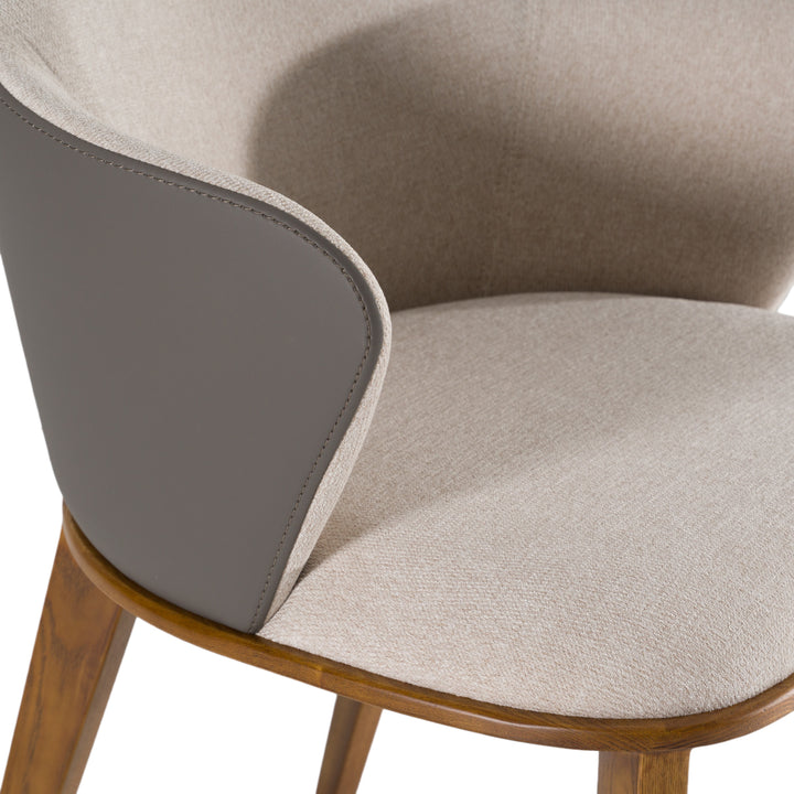 Megan Modern Beige &amp; Grey Dining Chair