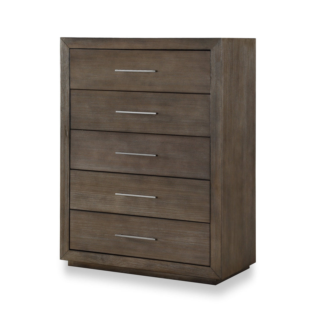 Melbourne Five Drawer Chest in Dark Pine Chest modern furniture Contempo Furniture