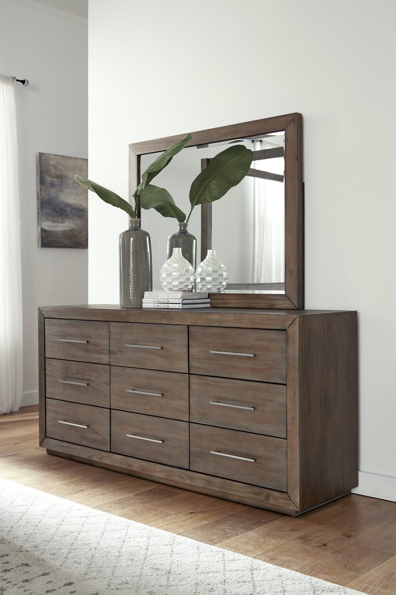 Melbourne Nine Drawer Dresser in Dark Pine Dresser modern furniture Contempo Furniture