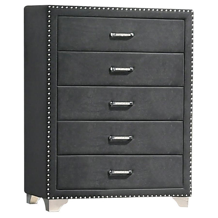 Melody - 5 - Drawer Bedroom Chest - Gray Accent Chest modern furniture Contempo Furniture