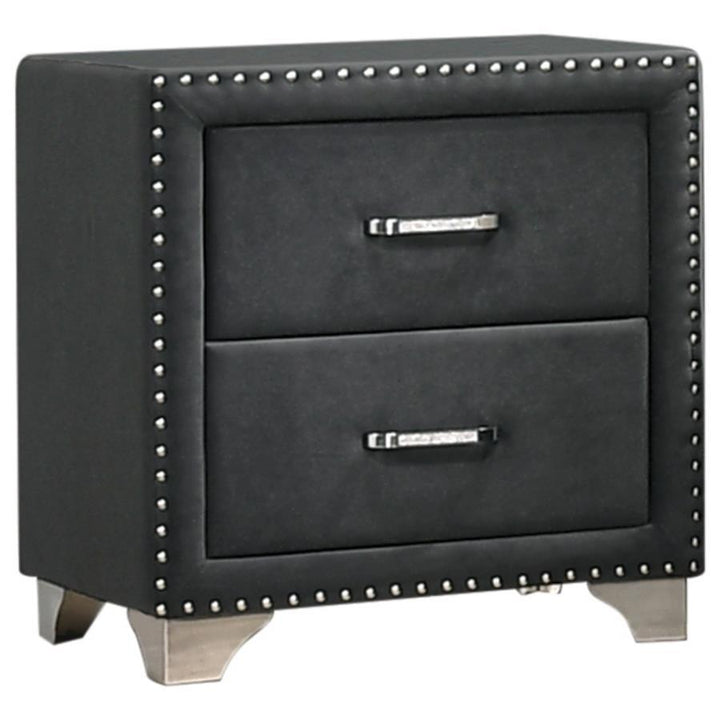 Melody - Upholstered 2 - Drawer Nightstand - Gray Accent Nightstand modern furniture Contempo Furniture