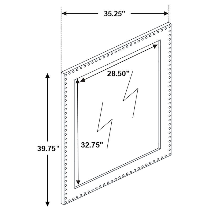 Melody - Upholstered Dresser Mirror - Gray Mirror modern furniture Contempo Furniture