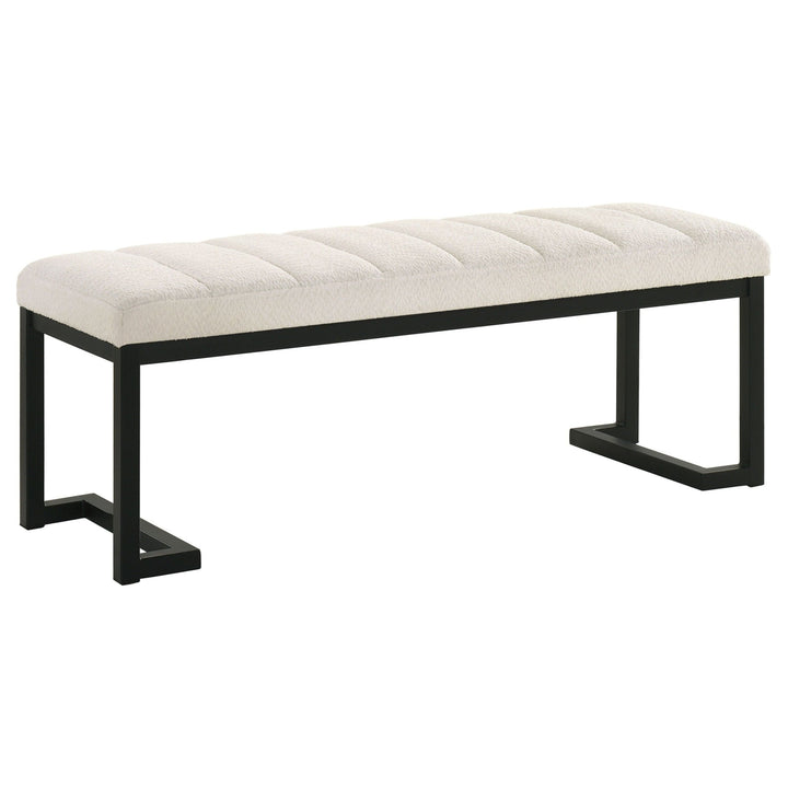 Mesa - Boucle Upholstered Tufted Accent Bench - Vanilla Upholstered Bench modern furniture Contempo Furniture