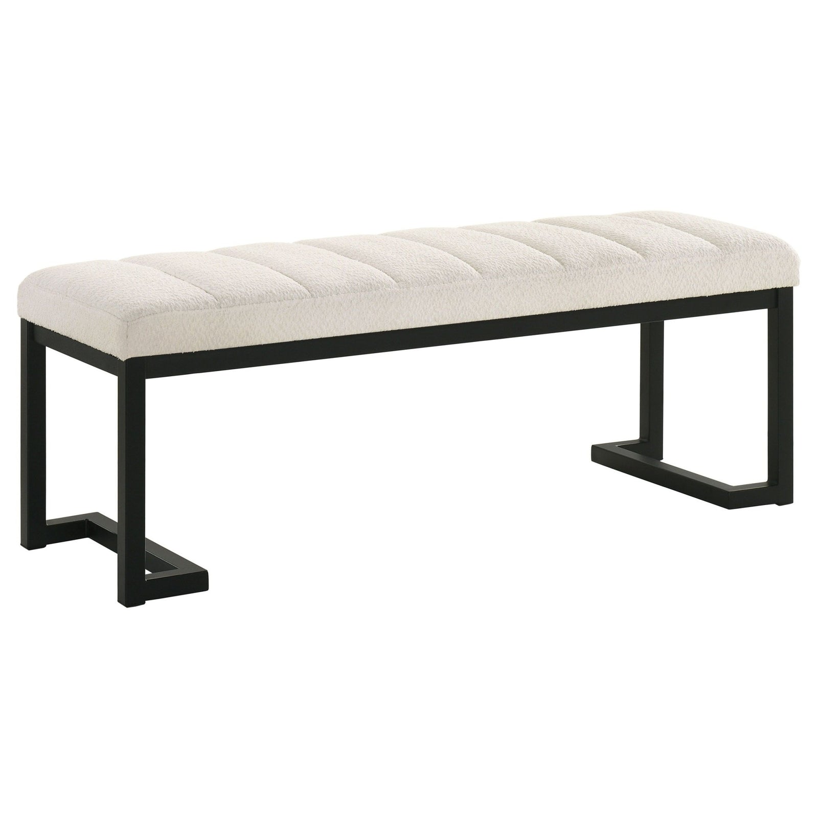 Mesa - Boucle Upholstered Tufted Accent Bench - Vanilla Upholstered Bench modern furniture Contempo Furniture