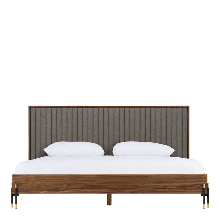 Metcalf - Mid-Century Walnut &amp; Grey Bed