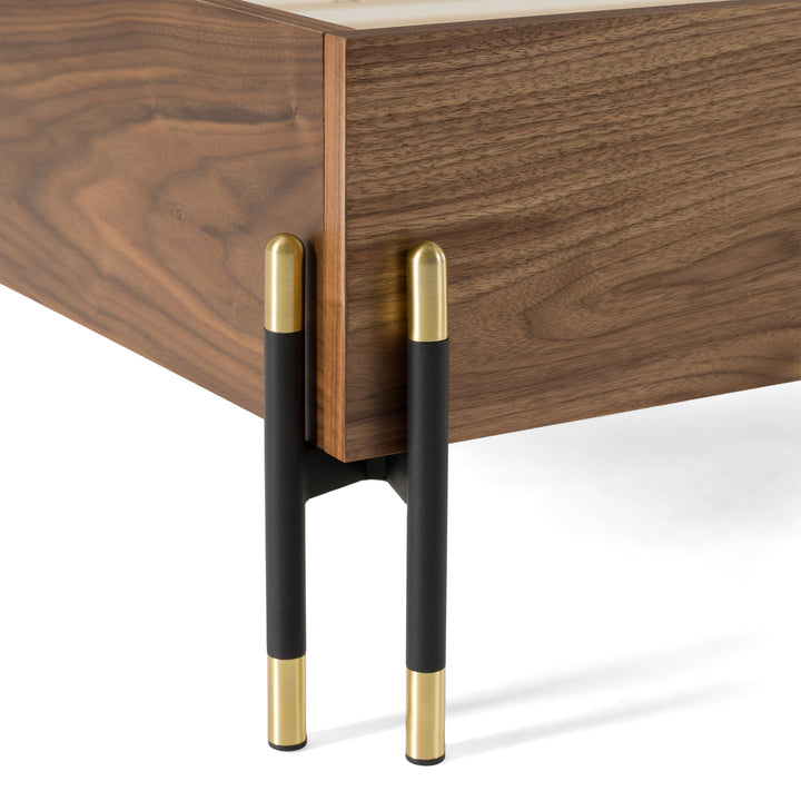 Metcalf - Mid-Century Walnut  and  Grey Bed