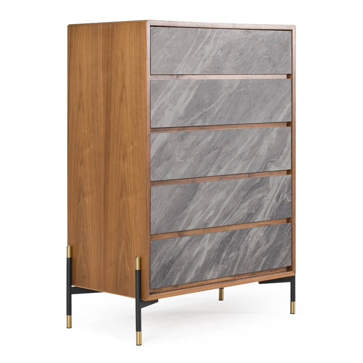 Metcalf - Mid-Century Walnut &amp; Grey Chest