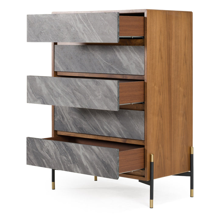 Metcalf - Mid-Century Walnut &amp; Grey Chest