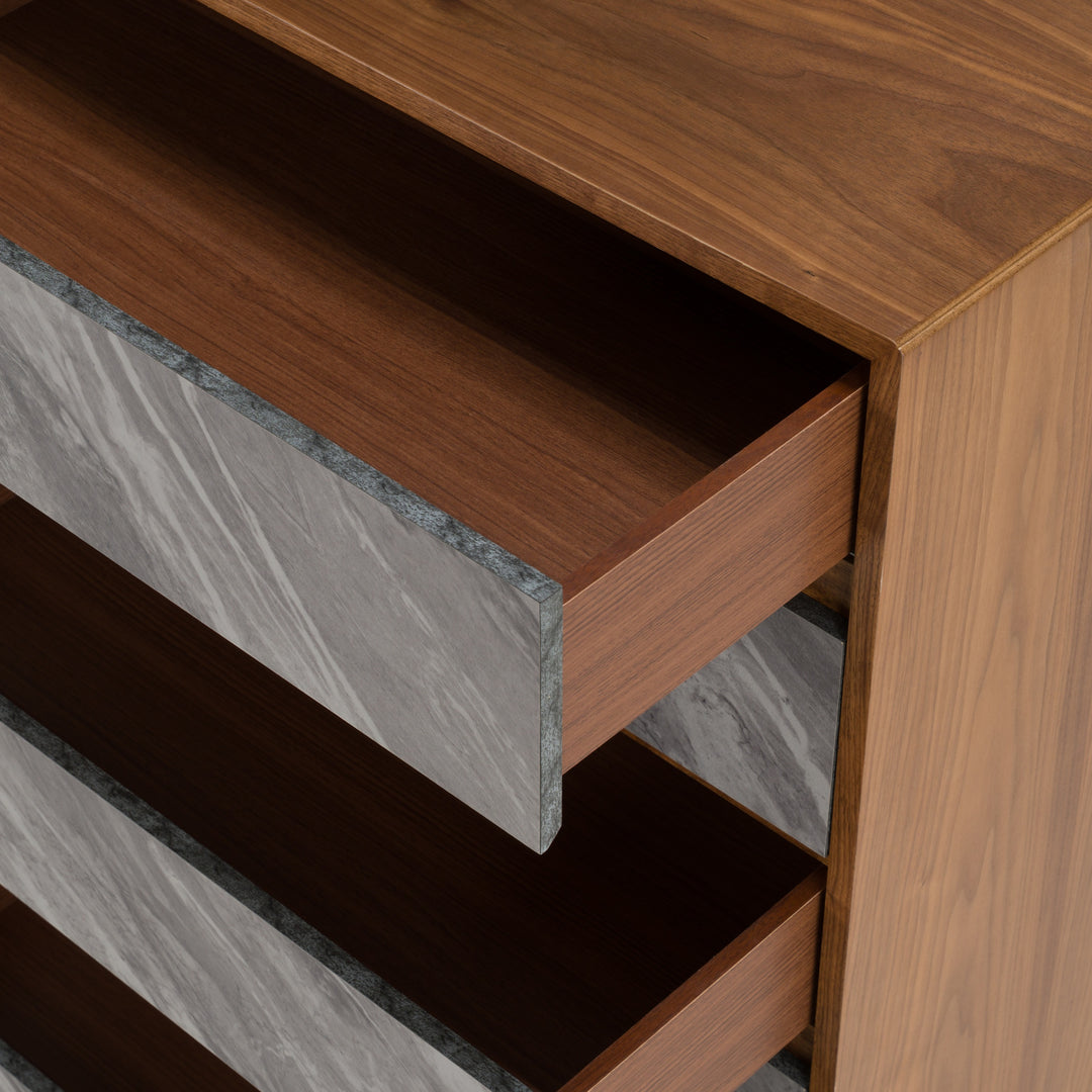 Metcalf  Mid-Century Walnut & Grey Chest