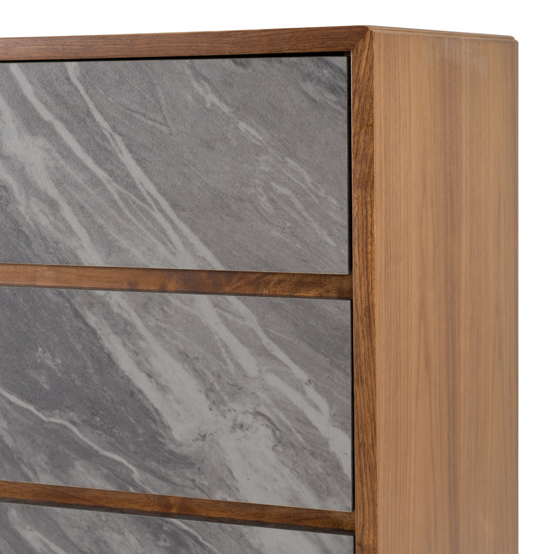 Metcalf  Mid-Century Walnut & Grey Chest