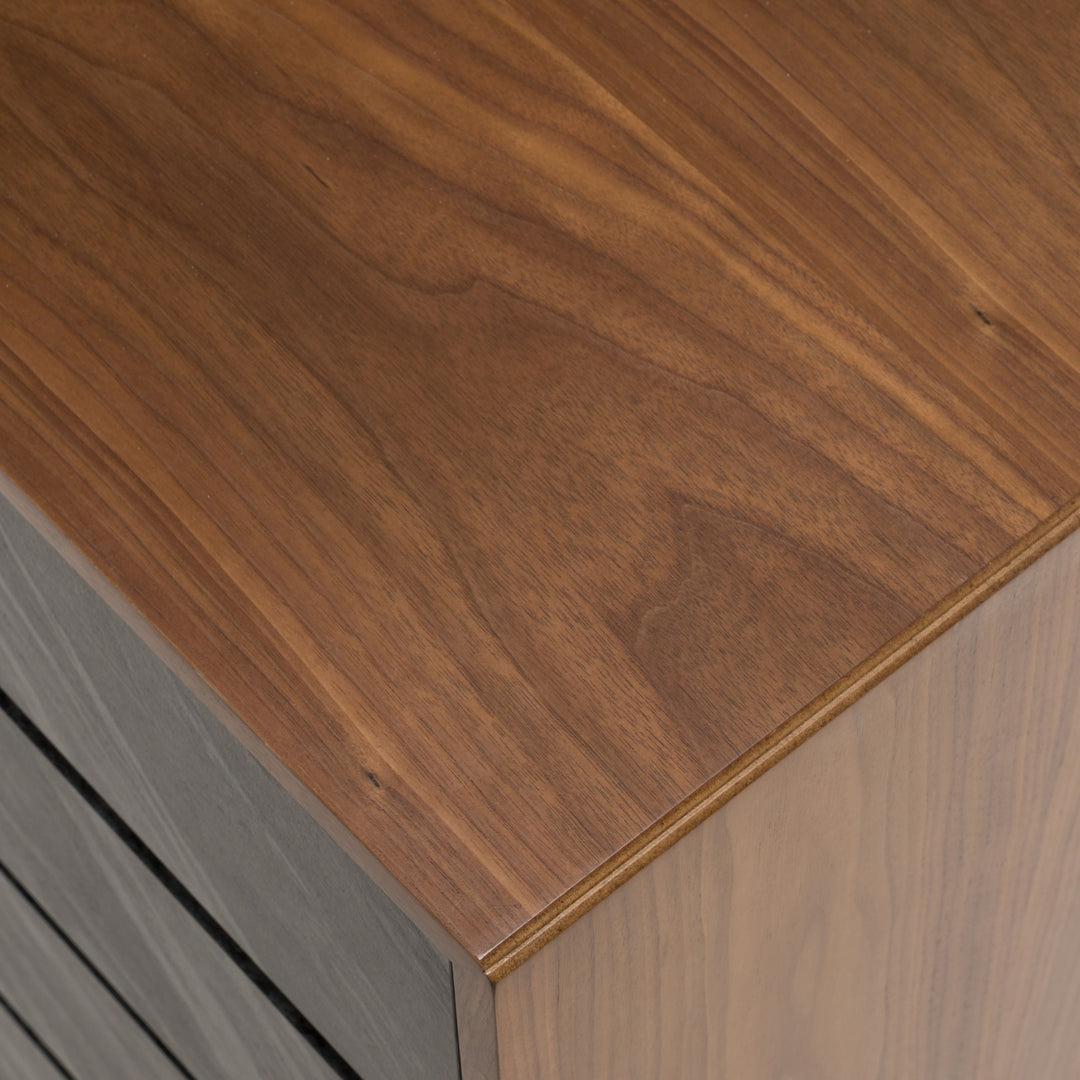 Metcalf  Mid-Century Walnut & Grey Chest