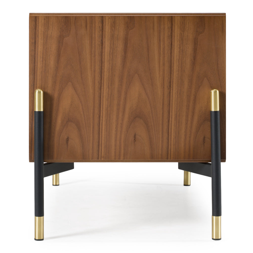 Metcalf - Mid-Century Walnut & Grey Nightstand - View 5