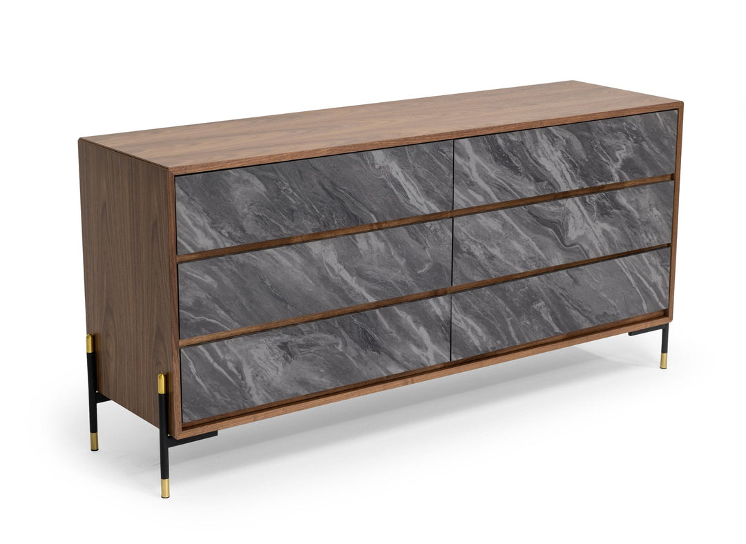 Metcalf - Mid-Century Walnut  and  Grey Dresser
