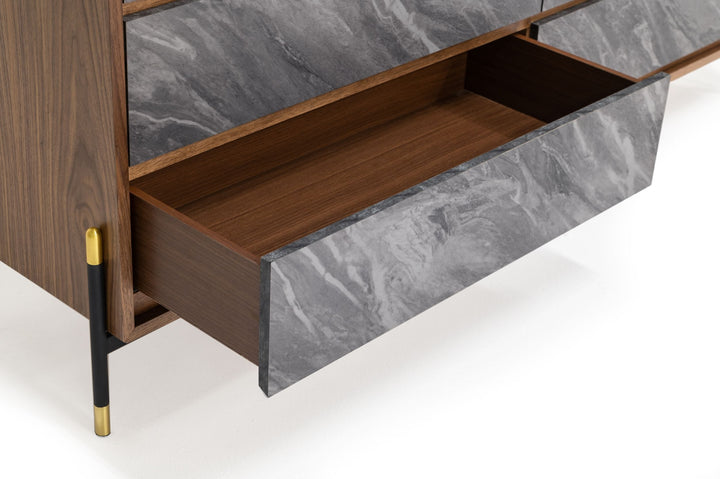 Metcalf - Mid-Century Walnut &amp; Grey Dresser