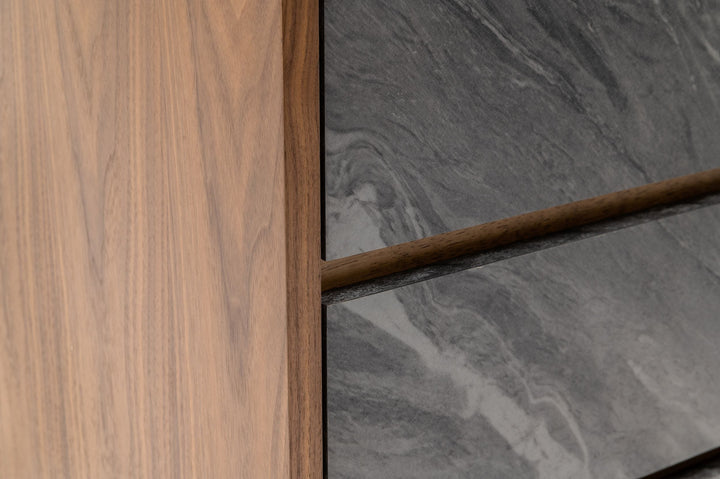 Metcalf  Mid-Century Walnut & Grey Dresser