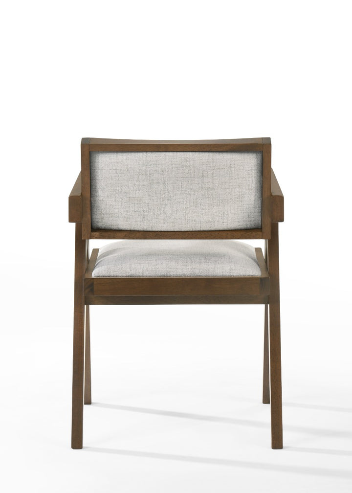 Fern - Modern Walnut and Beige Dining Chair Set of 2