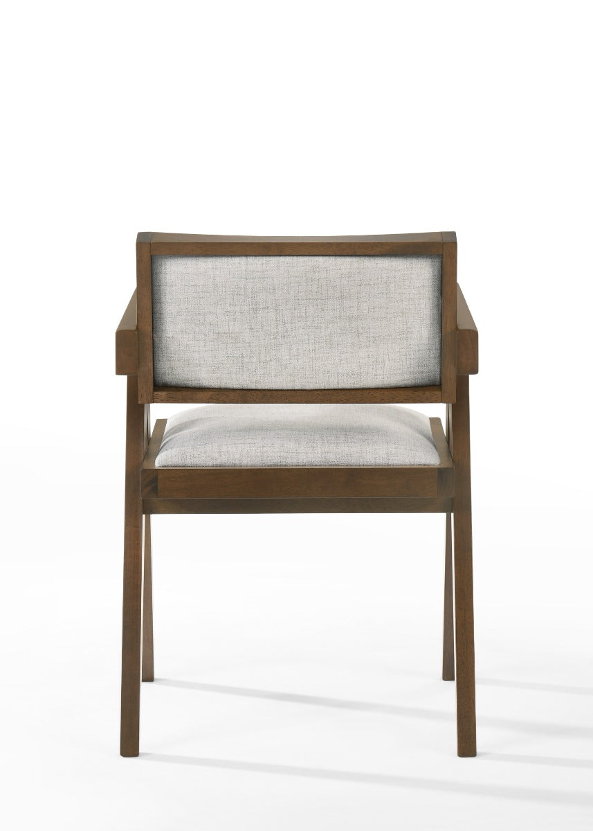 Fern - Modern Walnut and Beige Dining Chair Set of 2