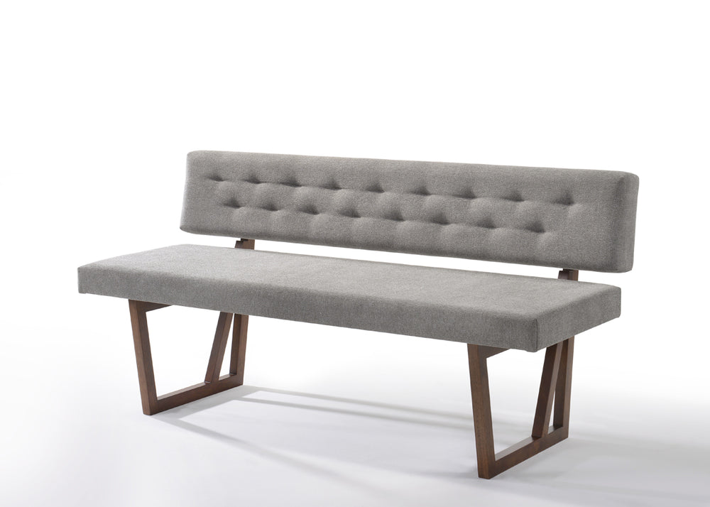Castillo + Jordan - Modern Grey Fabric + Walnut 4-Piece Dining Set - View 7