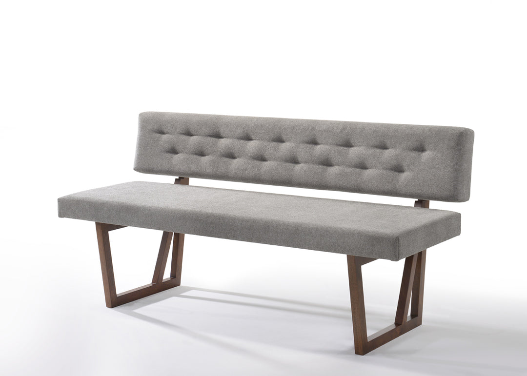 Castillo + Jordan - Modern Grey Fabric + Walnut 4-Piece Dining Set