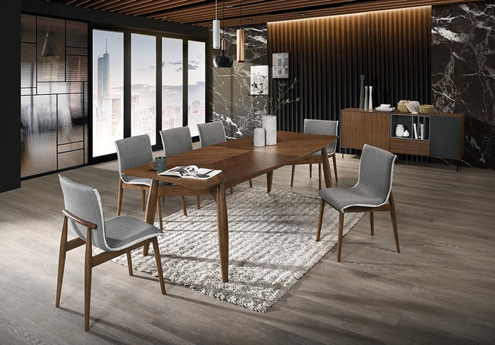 Ackley - Modern Walnut Rectangular Dining Table