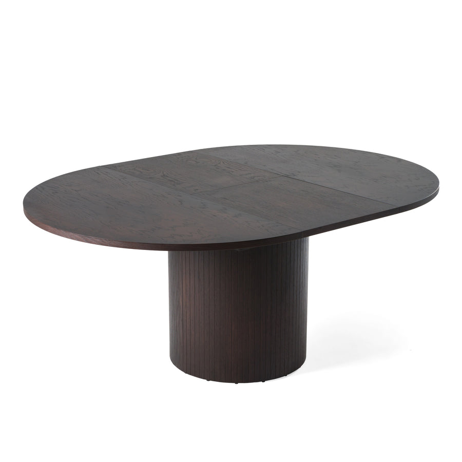 Miami - Modern Brown Round Dining Table with Extension