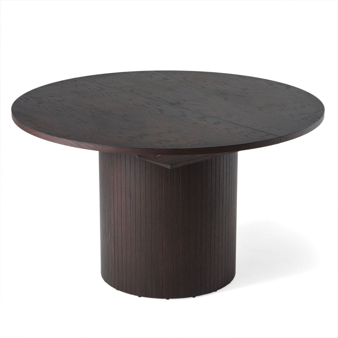 Miami - Modern Brown Round Dining Table with Extension