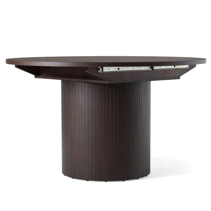 Miami  Modern Brown Round Dining Table with Extension