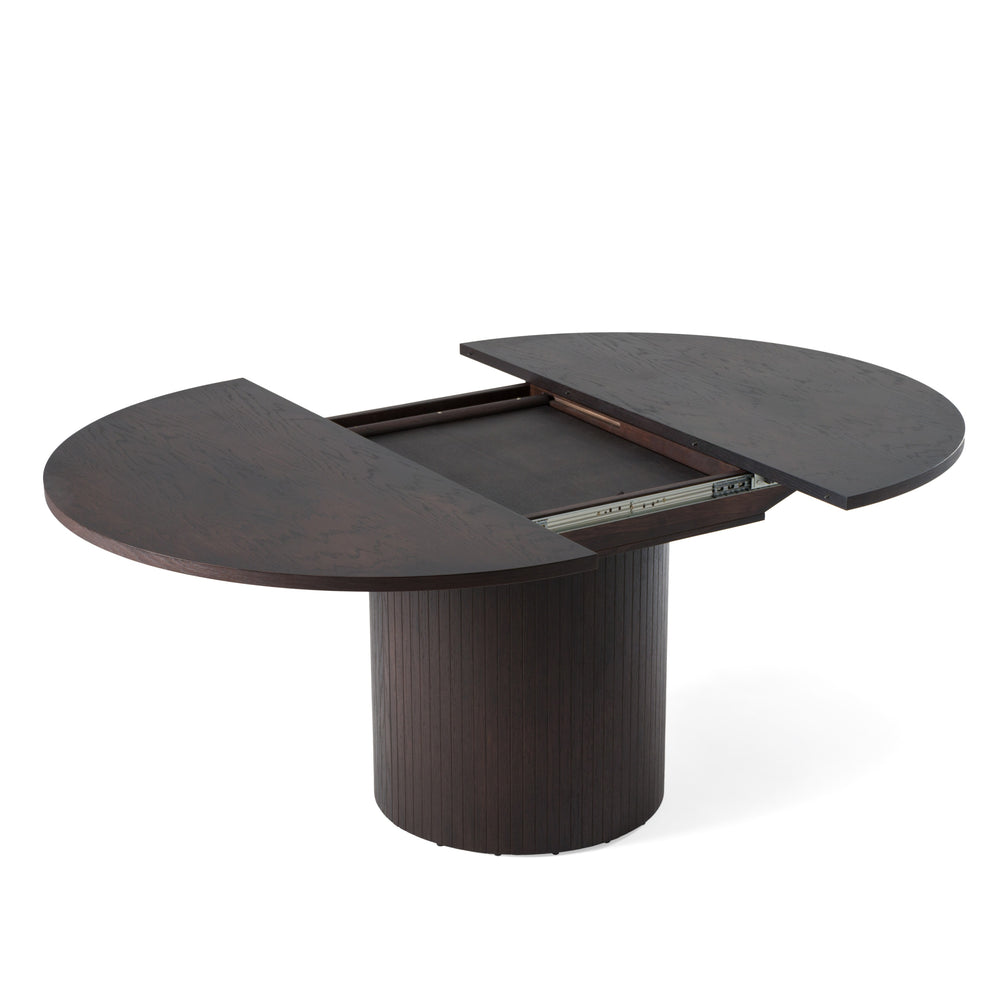 Miami - Modern Brown Round Dining Table with Extension - View 4