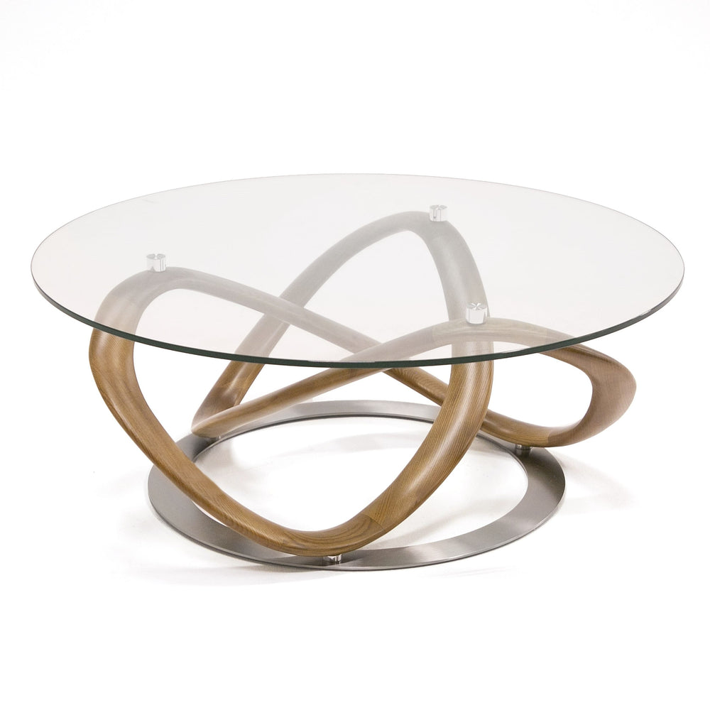 Michele - Modern Glass + Walnut Coffee Table - View 4