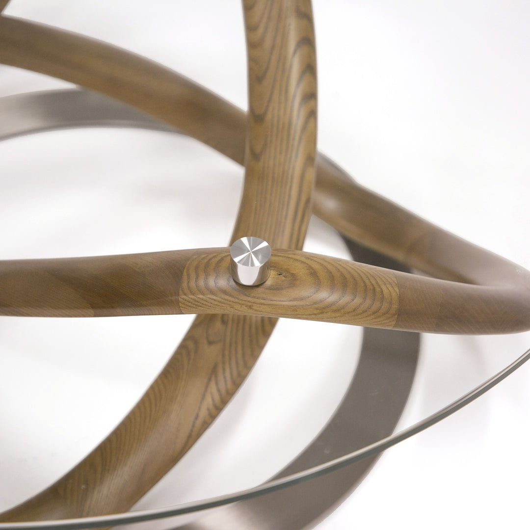 Michele - Modern Glass + Walnut Coffee Table