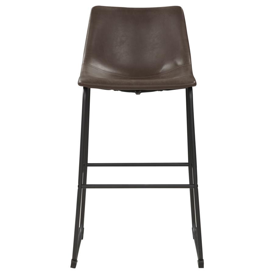 Michelle - Upholstered Bar Chair (Set of 2) - Brown Stool Set modern furniture Contempo Furniture