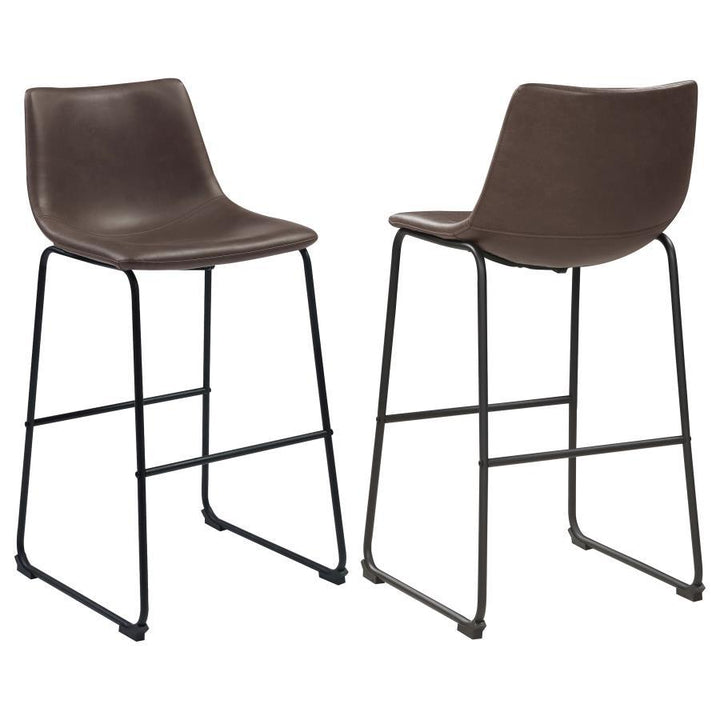 Michelle - Upholstered Bar Chair (Set of 2) - Brown Stool Set modern furniture Contempo Furniture