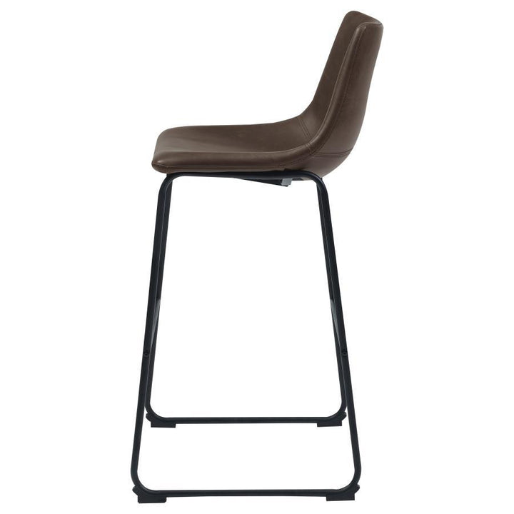 Michelle - Upholstered Bar Chair (Set of 2) - Brown Stool Set modern furniture Contempo Furniture