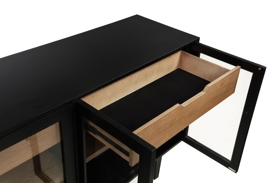 Middleton - 4 - Door Sideboard Server With Dual Drawers - Black Servers modern furniture Contempo Furniture