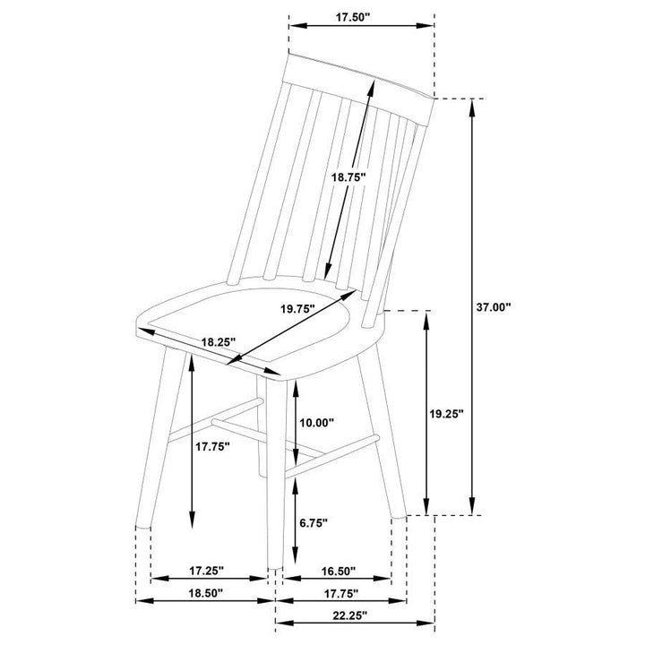 Middleton - Solid Wood Dining Side Chair Black (Set of 2) - Black Chair Set modern furniture Contempo Furniture