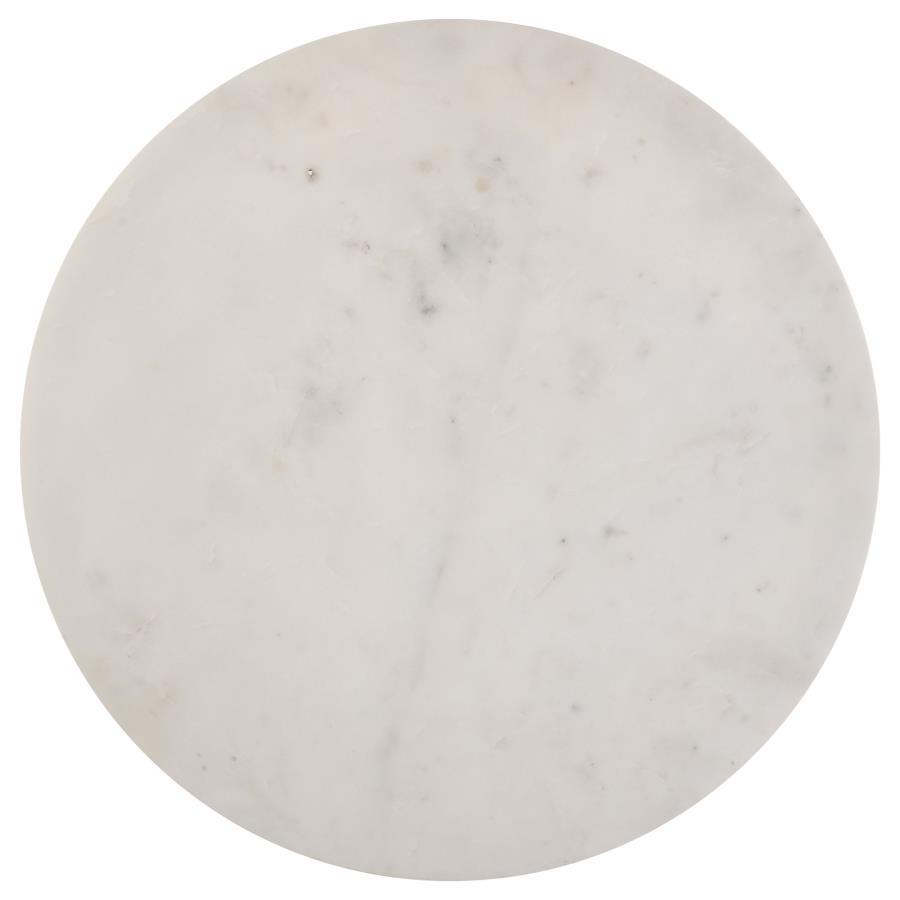 Miguel - Round Marble Top Coffee Table - White And Black Coffee Table modern furniture Contempo Furniture