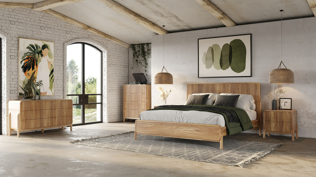 Mikala - Modern Natural Oak Bed