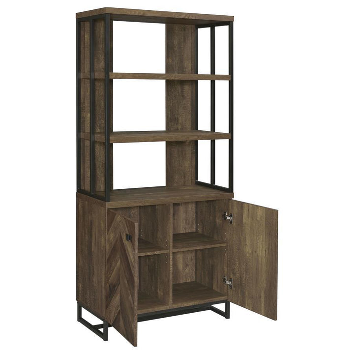 Millbrook - 2 Door Storage Bookshelf - Rustic Oak Standard Bookcase modern furniture Contempo Furniture