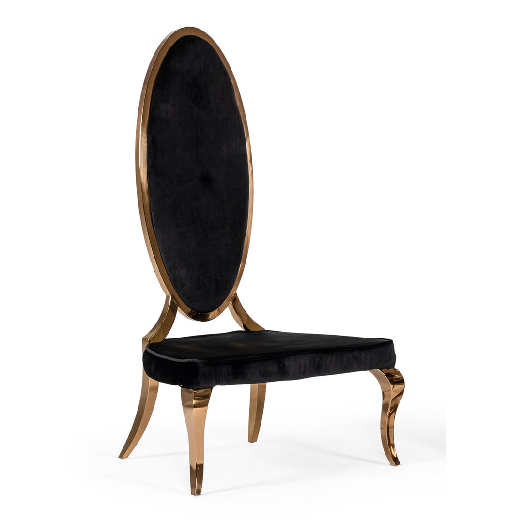 Mills - Modern Black Velvet Rosegold Dining Chair Set of 2
